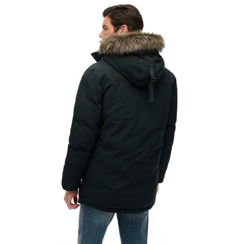 Superdry Para Hombre. M5011929A Parka Everest Faux Fur Verde Oscuro (L), Casual, PoliéSter - 2