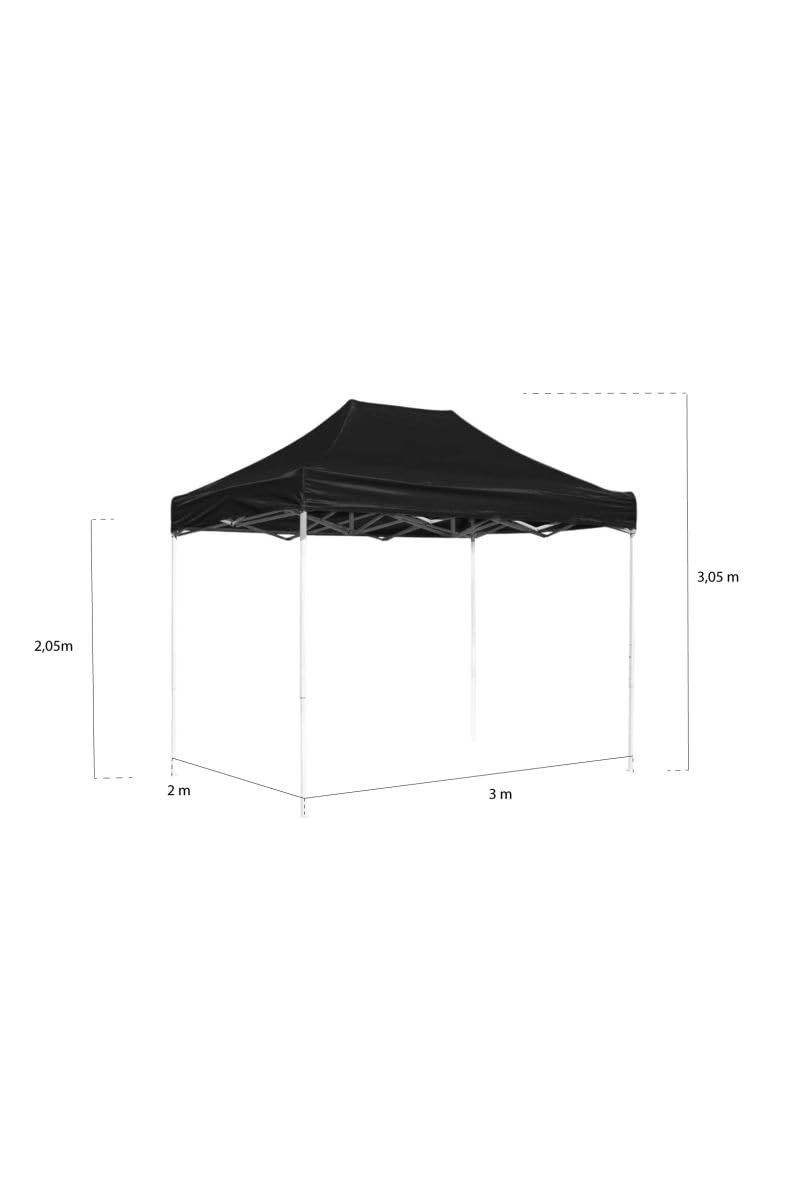 Carpa Plegable 3x2 Eco - Negro | Impermeable - Cenador ideal para Jardín, Playa, Terrazas