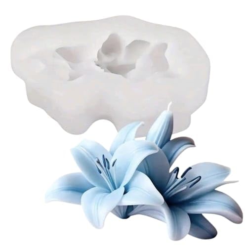 1pc Lily Silicone Candle Mold for Candle Making Aromatherapy Wax Melts 3D Lily Flower Bouquet Making Mould Valentine's Day Cake Decor Fondant Cupcake Decoration Clay Mold-image-46