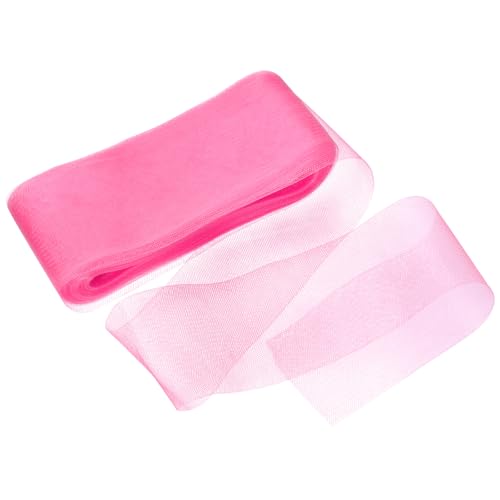 M METERXITY Stiff Horsehair Braid 4 Inch Wide 50 Yards Soft Polyester Horsehair Braid Roll for Wedding Dress/Dance Formal Dress Accessories/Skirt Boning Sewing Shaping [Dark Pink]