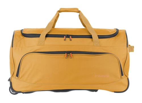 travelite Trolley Travel Bag with Wheels, Sports Bag Basics Fresh, Soft Luggage roll Bag Large in Sporty Design, 71 cm, 89 liters, Yellow, 71 cm, Wheeled Travel Bag