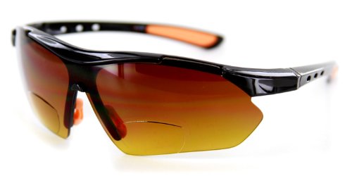 Daredevil Fashion Bifocal Sunglasses w/Wrap-Around Sports Design and Anti-Glare Coating for Active Men