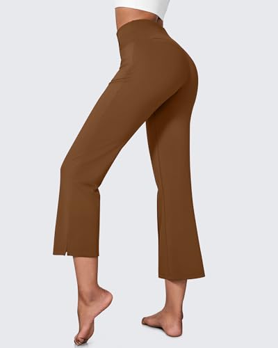 Image of G4Free Flare Yoga Pants Women Ankle Casual Pants with Pockets Strechy Bootcut Wide Leg Dress Pants Petite /Regualr /Tall