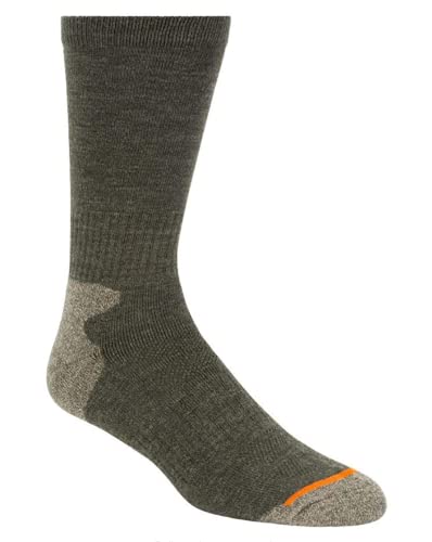 DYLYNA Birsppy 5-Pairs Brown Men's Weatherproof Vintage Outdoor Wool Blend Crew Socks