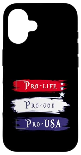 Pro Life Pro God Pro USA Patriotic Spirit �O���t�B�b�N �X�}�z�P�[�X iPhone 16 �p