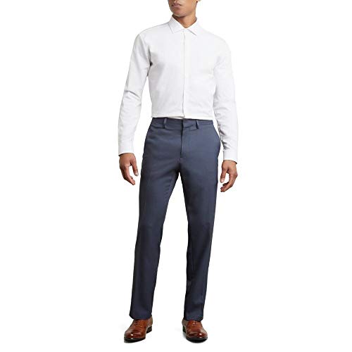 Kenneth Cole Reaction Mens Stretch Modern-Fit Flat-Front Dress Pants, Navy, 36W X 32L Us #TOP2