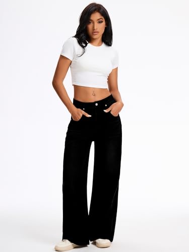 Baggy Jeans for Women Retro Wash Low Waist Wide Leg Loose Boyfriend Oversized Denim Pants Y2K4