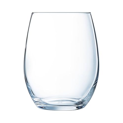 Arcoroc Vina, Juego de 6 Vasos de Vidrio, 440ml, Apilables, Resistentes, Aptos para Lavavajillas y Microondas