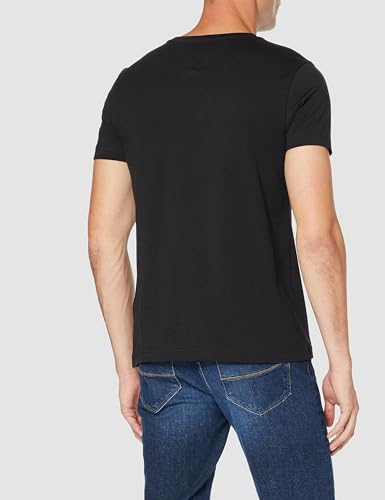 Tommy Hilfiger Men’s Short Sleeve Round Neck Core Tommy Logo T-Shirt, Black (Jet Black), L