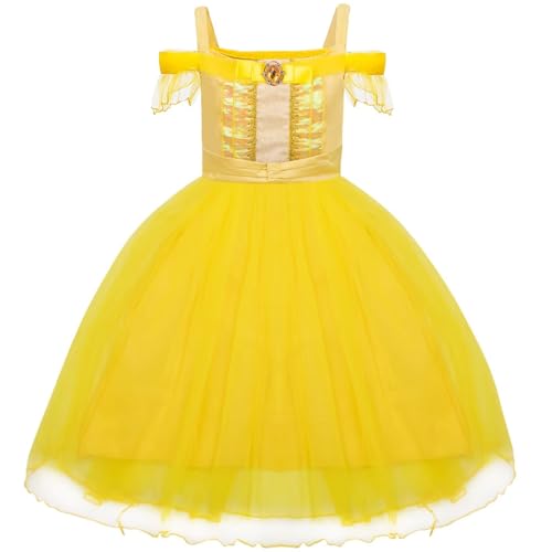 Girls Princess for Kids Fairy Tales Perfect for Theme Parties-Yellow-100