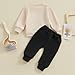 SAYOO Aunties Bestie Baby Clothes Gender Neutral Baby Boy Girl Long Sleeve Sweatshirt Pullover Pant Fall Solid Color Outfit (K Black, 12-18 Months)