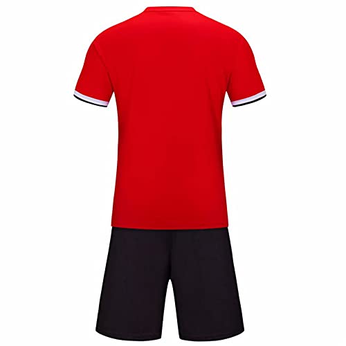 Loodgao Kids Boys Girls 2Pcs Athletic T-Shirts Tops With Shorts Set Basketball Football Uniform Sports Jersey Tracksuit Red 12 Years #TOP2