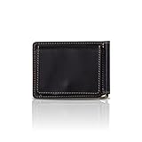 [ARTBROWN(アートブラウン)]マネークリップ 小銭入れ付き 財布 本革 メンズ 男性 レザー カード入れ付き 薄い 薄型 スリム ブラック 黒