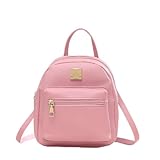Mochila feminina, mochilas femininas de poliuretano, bolsa com alça de ombro removível, mini bolsa de viagem, rosa, mini