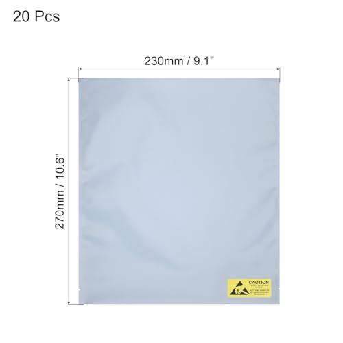 Image of MECCANIXITY 20Pcs Anti Static Bags ESD Shielding Bag Flat Open Top Anti Static Bag for Electronic Devices 9.4x10.6 Inch(240 * 270mm)
