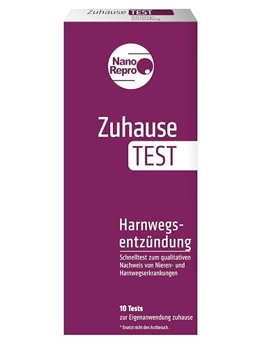 NanoRepro ZuhauseTEST Harnwegsentzündung 10 Schnelltests zum Hinweis auf urinales Blut Leukozyten Nitrit und Protein einfacher Urintest bei Symptomen wie starkem und brennendem Harndrang
