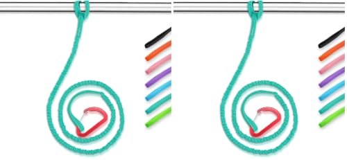Image of Kayak Paddle Leash with D-Ring Stretchable Bungee Strap Lanyard Rope for SUP Kayaking Boating Canoeing Fishing Pole Rod 4-7 Feet Teal 2 Pack