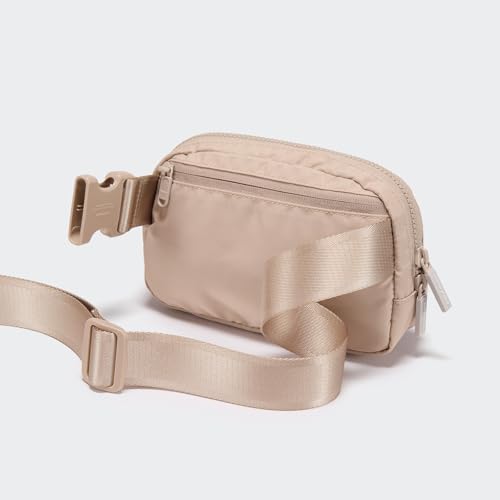 Image of Pander Two Way Zipper Fanny Pack Nylon Everywhere Belt Bag for Women, Water Repellent Waist Packs, Crossbody Bags with Adjustable Strap (Raw Linen).
