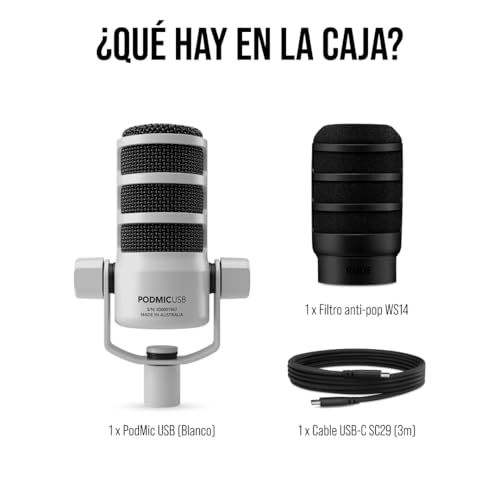 RØDE PodMic Micrófono de transmisión dinámico USB con conectividad XLR y USB para podcasting, transmisión y creación de contenido (blanco) - imagen 8