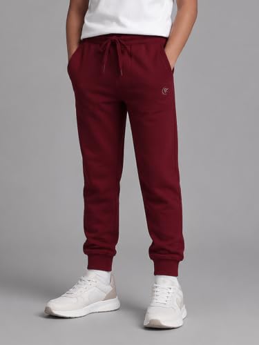 Image of KiddoPanti Boys Solid Fleece Track Pants | Cotton Poly Fleece Fabric | Ankle Length Bottom Rib | 2 Front Patch Pocket | Elastic Waist & Drawcord | Jogger Track Pants for Boys