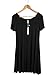 VIISHOW Women's Casual Plain Short Sleeve Simple Tshirt Loose Dress, Black, Medium