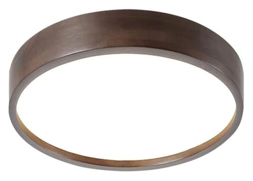 Plafonnier LED en bois rond de style rustique moderne avec éclairage tamisé