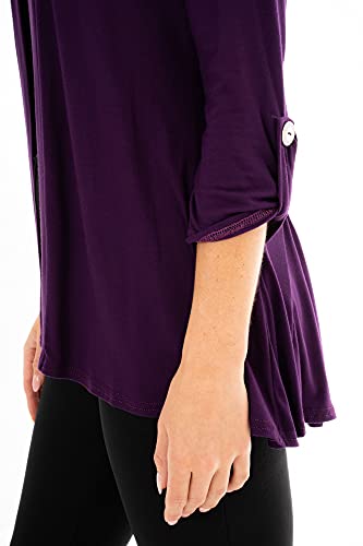 Image of Loxdonz Women's Open Front Cardigans Casual 3 /4 Sleeve Cardigan Soft Lightweight Top