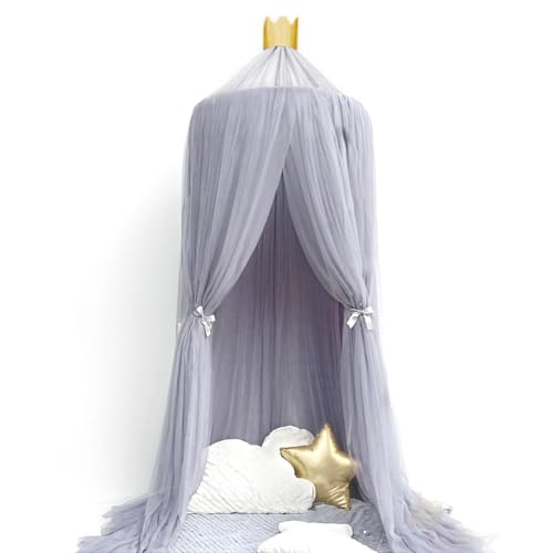 WGFOIP Baby Net, Elegant Dome Netting Bed Tent King Canopy Bed Curtains for Children's Bed Decoration (Gray)