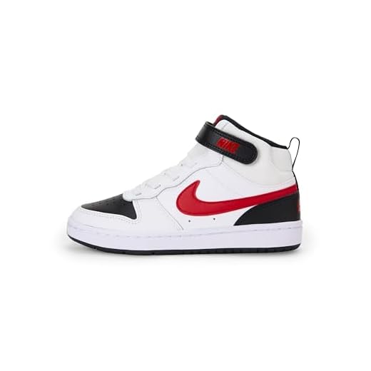 Nike Unisex barn Court Borough Mid 2 sneakers, Vit university röd svart, 30 EU