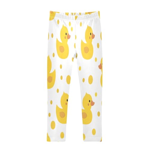 Toddler Girls Leggings Printed Yoga Pants Leggings Cute Yellow Duck for Kids