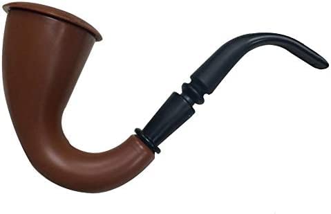 VICTORIAN DETECTIVE STYLE PLASTIC PIPE. VICTORIAN MURDER MYSTERY FANCY DRESS ACCESSORY. BROWN PLASTIC CALABASH STYLE PIPE FOR VICTORIAN DETECTIVE & MURDER MYSTERY FANCY DRESS