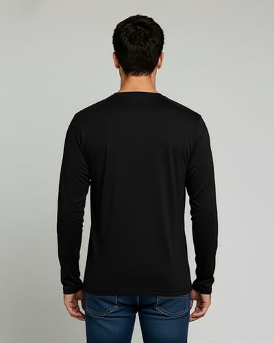Image of Real Essentials 3 Pack: Mens Casual Long & Short Sleeve Cotton Henley Lightweight Button T-Shirt, Long Sleeve - Set