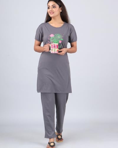 Image of URBAN TREES Women's Cotton Printed Night Suit Set of Top & Pajama Set || Night Suit Set