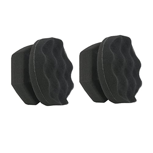 FAVOMOTO 2pcs Wave Pattern Car Wax Sponge Handy Polishing Tool for Auto Detailing High Density for Waxing Cleaning Seats Dashboard Black