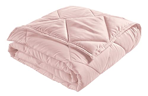 Lane Linen All-Season Lightweight Queen/Full Size Comforter Blanket For Bed - Down Alternative Reversibe Microfiber Thin Quilted Blanket - Soft Cozy Warm Premium Blanket, 90”X88” – Powder Pink #TOP5