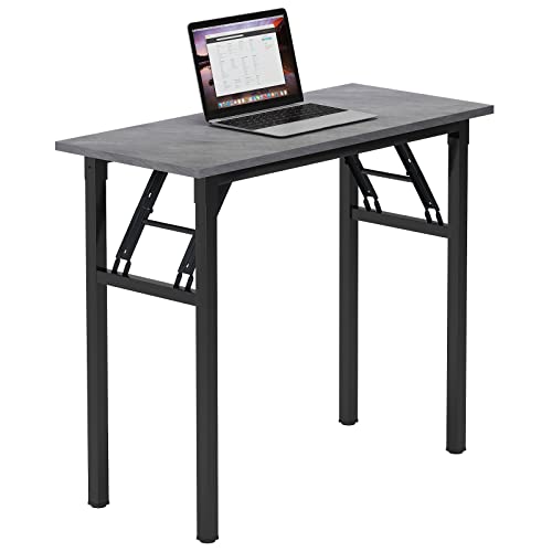 Need Small Desk 31 1/2" No Assembly Foldable Writing Table,Sturdy and Heavy Duty Folding Computer Desks for Small Space/Home Office/Dormitory AC5LB(80 * 40)