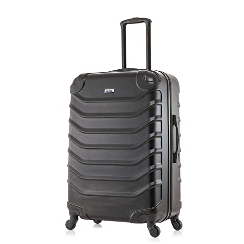 InUSA ENDURANCE Luggage with Spinner Wheels | Durable Lightweight Hardside Suitcase, Spacious Travel Bag with Handle and Trolley | 28-Inch Large Checked | Black