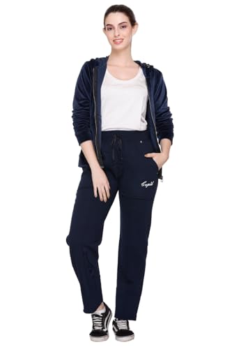 Image of CUPID Loose Fit Warm Fleece Sweatpants, Solid Elastic Sports Trouser, Winter Wear Joggers for Night n Gym for Girls M to 5XL
