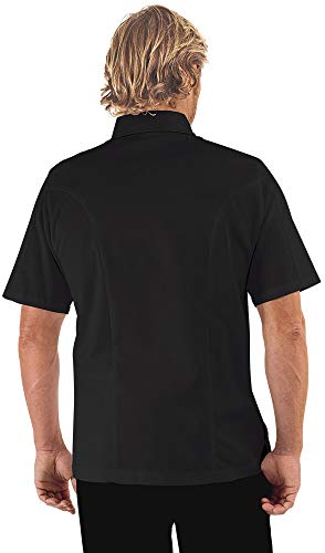 Men’s Traditional Chef Coat with Knotted Cloth Buttons (XS-3X, 3 Colors) (X-Large, Black) - Thumbnail 3