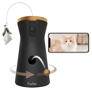 Furbo 360° Cat Camera: Home Security Camera with Meowing Alerts, Rotating Pet Treat Camera with Phone App, Smart Home Indoor Kitty Cam with 2-Way Speaker and Night Vision (No Subscription Required)