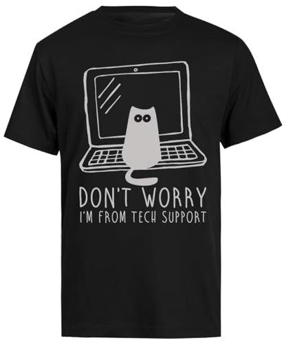 Soy De Soporte Técnico Camiseta Negra De Manga Corta para Hombre Male Black tee Men Short Sleeve T-Shirt