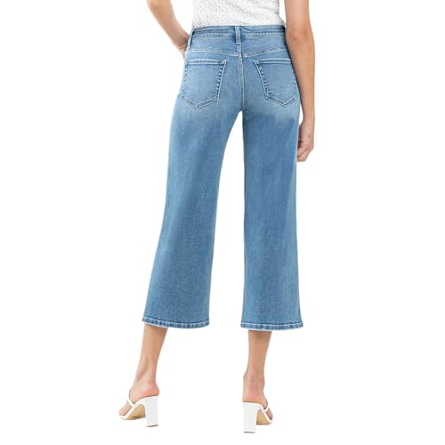 Flying Monkey High Rise Crop Wide Leg Jeans Medium Blue2