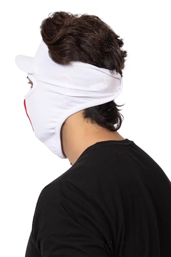 Image of Gajraj Unisex Cotton Anti Pollution Dust Sun Protecion Full Face Cover Mask with Air Filter Mesh and Visor (White) (Mask with Air filter and Visor)