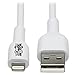 Tripp Lite Safe-IT USB-A to Lightning Charge Cable, Hospital-Grade Protection Cable (M/M), MFi Certified, White, 3.3 Feet / 1 Meter, 2-Year Warranty (M100AB-03M-WH)