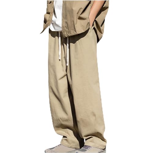 Cargo Pants for Men Casual Wide Leg Drawstring Trousers Teen Boys Vintage Baggy Pants Workwear Outdoor Hiking Pockets