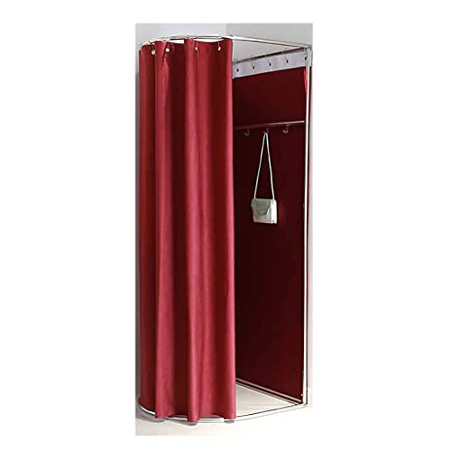 SIAMZYWV Ring Rack Fitting Room, Portable Dressing Room Frame with Curtain and Hook, Changing Room for Clothing Store, Boutiques, Office