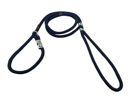 Image of RvPaws Dog Training Leash Slip Leash, Adjustable Length, Strong & Durable Training Show Leash,Soft Nylon Rope I Leather Adjustable, Length 5 Feet X 1 CM - Pack of 1 (Multicolor)