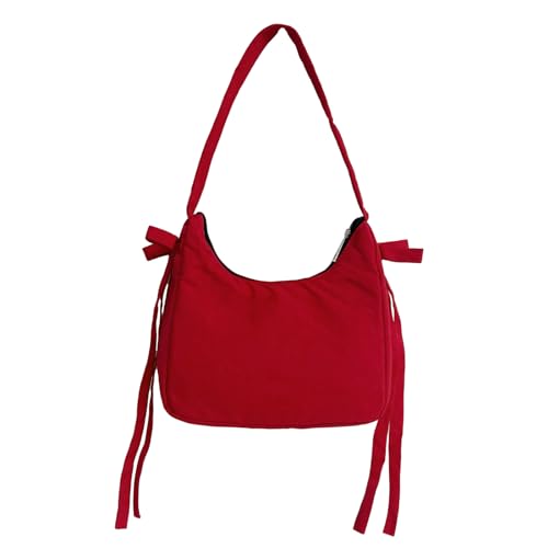 Coquette Y2k Crescent Shoulder Bag - Small Red Bow Purse for Women