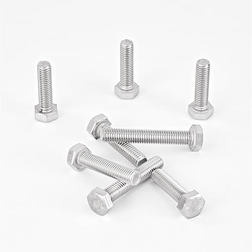 Image of M8 x 30mm 35mm 40mm 45mm 50mm Heavy Duty Hexagon Bolts Hex Head Screws, 304 Stainless Steel, Machine Fully Thread, Metric, Bright Finish, Assortment Kit 25PCS