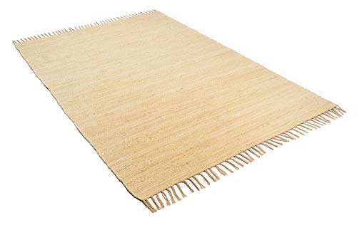 Theko Happy Cotton Rug 100% Cotton 100_Natural Rectangular 40 x 60 cm, Beige, 40 x 60 cm (Rectangular) - Image 2